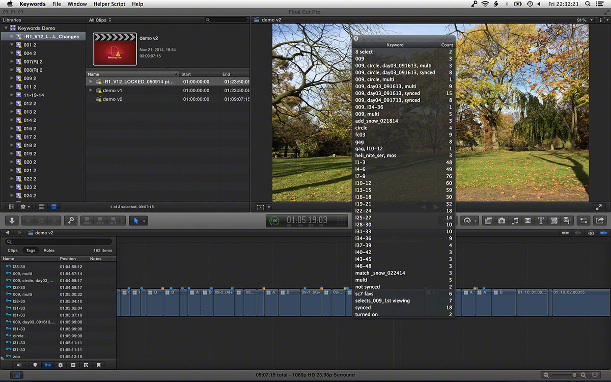 keywords FCPX small