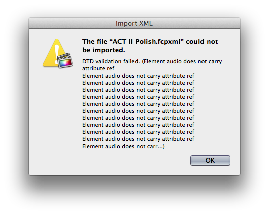 FCPX Error