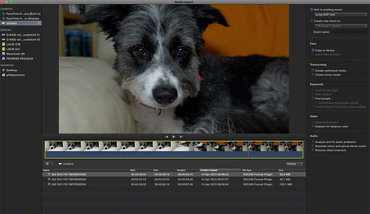 FCPX XAVC L import 2