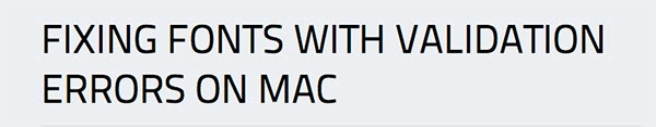 font validation error