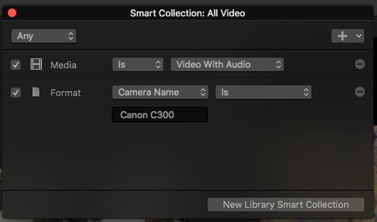 smart collection fcpx