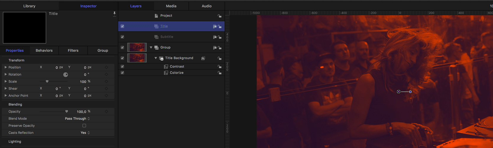 2. Create a rectangle inside the Titles group