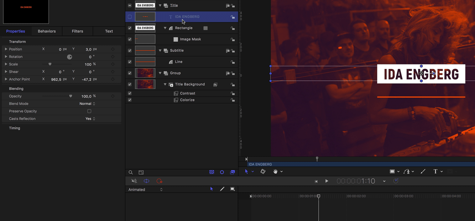 2. Duplicate the title and adjust it to create a subtitle