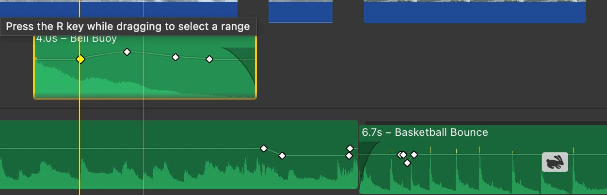 imovie audio controls