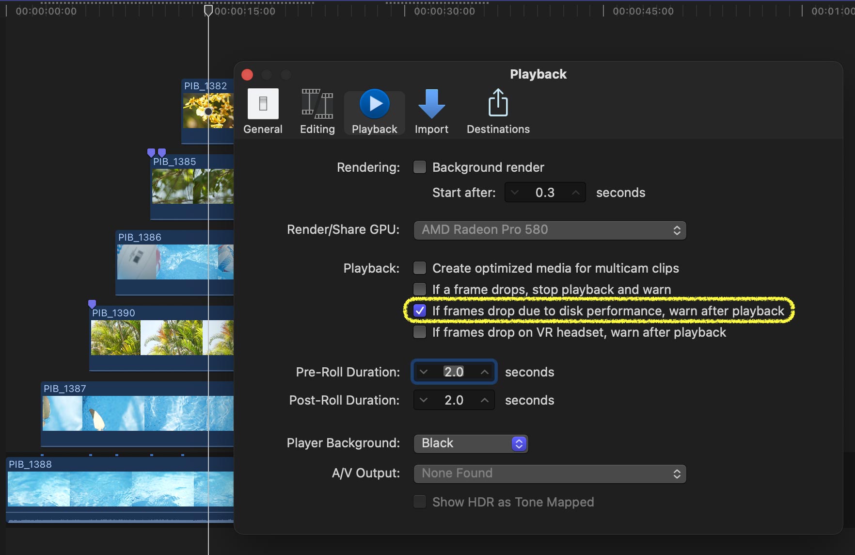 disk speed fcp